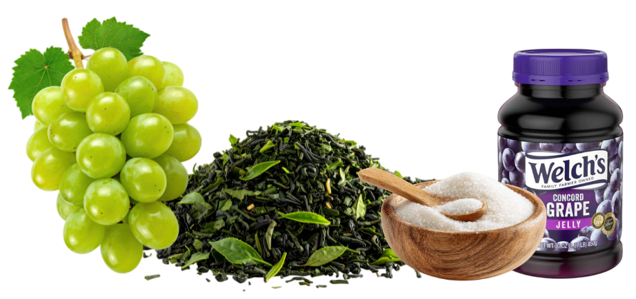 Heytea Crisp Grape Boom with fresh ingredients 