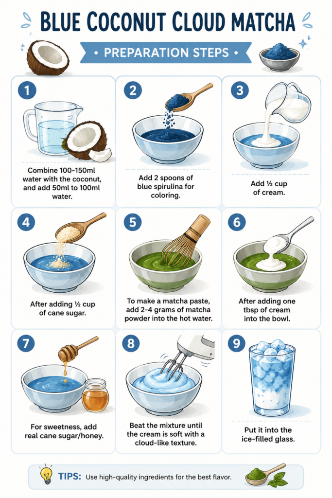 Cloud Coconut Blue Heytea Recipe guide