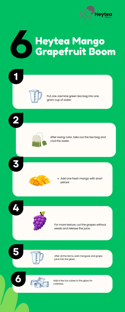 Heytea Mango Grapefruit boom easy guide to make at home.
